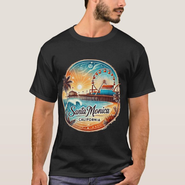 Santa Monica California Ca Pier T-Shirt (Vorderseite)