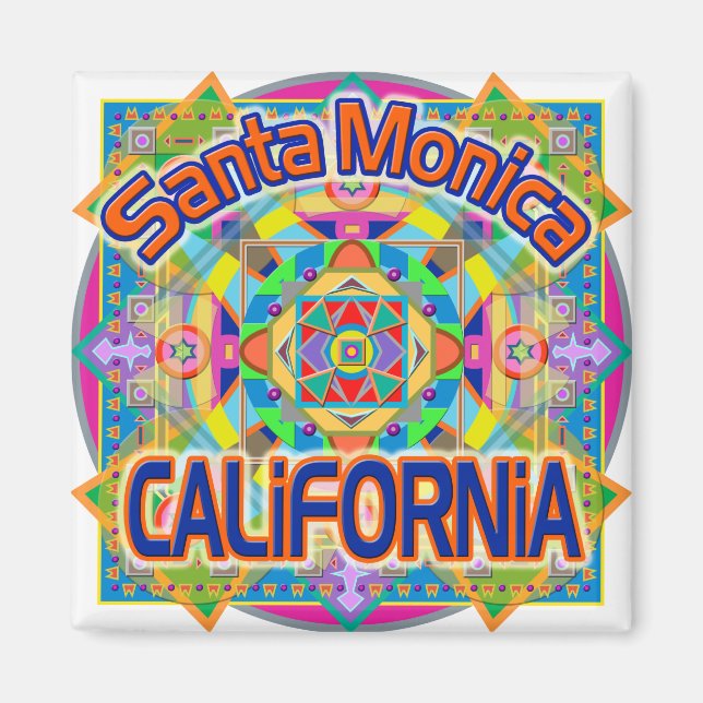 Santa Monica CALIFORNIA Happy Magnet (Vorne)
