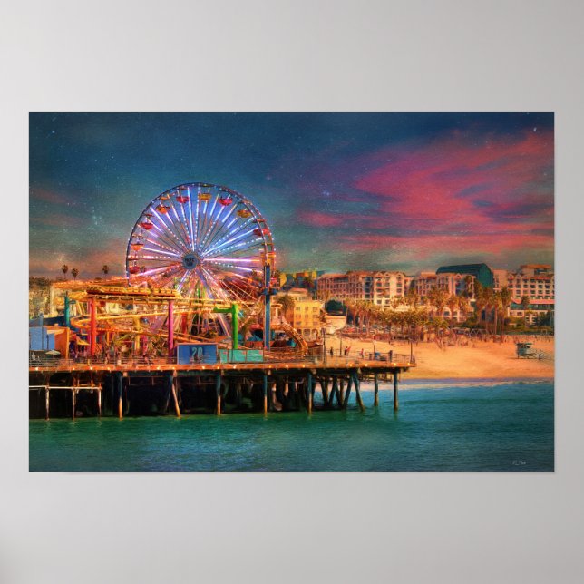 Santa Monica California Pier Ferris Wheel Poster (Vorne)