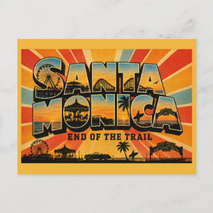 Santa Monica California Pier Sonnenuntergang Vinta Postkarte