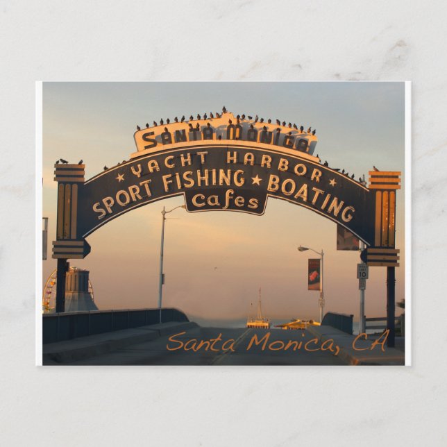 Santa Monica California Postkarte (Vorderseite)