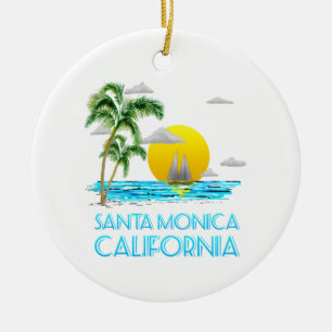Santa Monica California Segeln Keramik Ornament