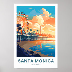 Santa Monica California Travel Print Poster