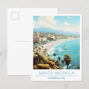 Santa Monica California USA Vintage Travel Postkarte