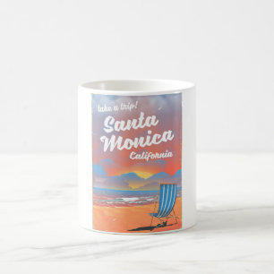 Santa Monica California Vintag Beach Poster Kaffeetasse