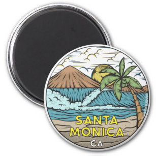 Santa Monica California Vintag Magnet