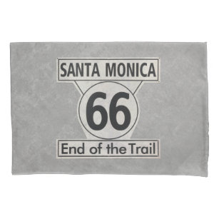 Santa Monica Ende der Wanderroute 66 Kissenbezug
