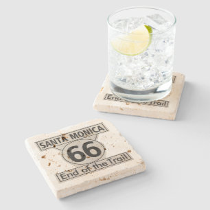 Santa Monica Ende der Wanderroute 66 Steinuntersetzer