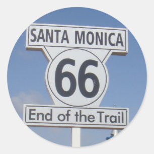 Santa Monica, Kalifornien - Funktelegrafie 66 Runder Aufkleber