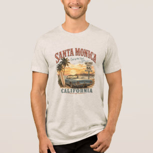 Santa Monica Kalifornien Historische Route 66 Ende Tri-Blend Shirt