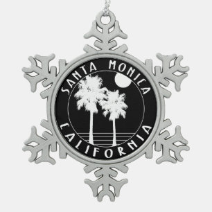 Santa Monica Kalifornien Schneeflocken Zinn-Ornament