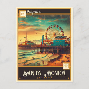 Santa Monica, Kalifornien   VINTAG Postkarte