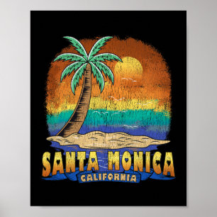 Santa Monica Kalifornien Vintage abgenutzt Andenke Poster