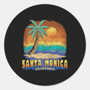 Santa Monica Kalifornien Vintage abgenutzt Andenke Runder Aufkleber