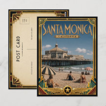 Santa Monica Kalifornien Vintage Art Deco Golden
