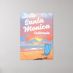 Santa Monica Kalifornien Vintage-Strandposter Leinwanddruck