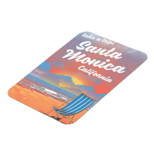 Santa Monica Kalifornien Vintage-Strandposter Magnet
