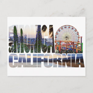 Santa Monica Logo Blume Pier Strand Postkarte