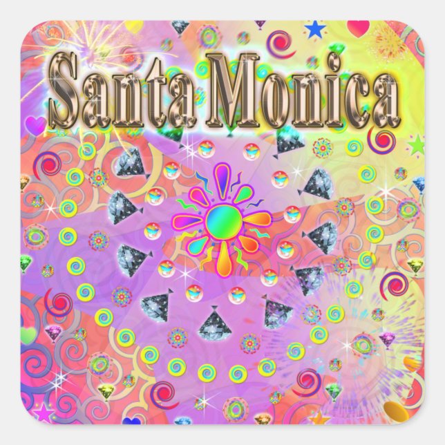 Santa Monica Lucky Golden Sticker (Vorderseite)