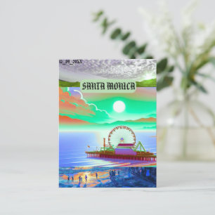 santa monica monica kalifornien vintage reise cl feiertagspostkarte