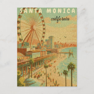 santa monica monica kalifornien vintage reise cl postkarte