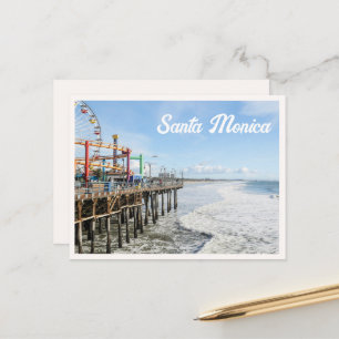 Santa Monica Pier Achterbahn LA Foto Postkarte