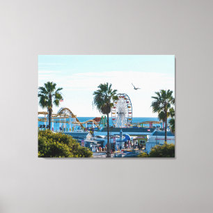 Santa Monica Pier an einem sonnigen Nachmittag Leinwanddruck
