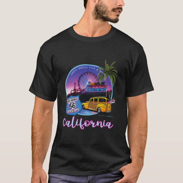 Santa Monica Pier California 66 End Of The Trail T-Shirt (Vorderseite)