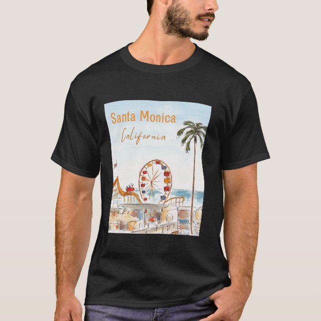 Santa Monica Pier California Long Sleeve T-Shirt (Vorderseite)
