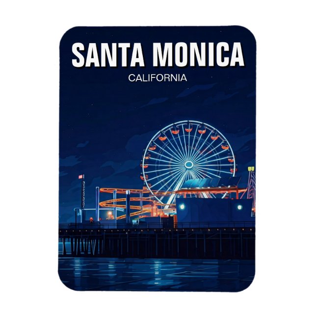 Santa Monica Pier California Los Angeles Magnet (Vertikal)