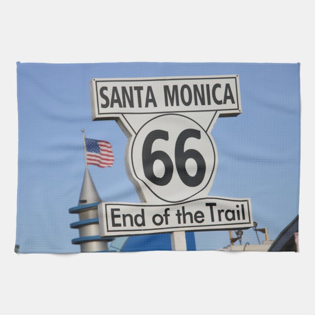 Santa Monica Pier - Ende der Spur Geschirrtuch (Horizontal)