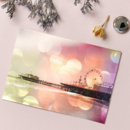 Santa Monica Pier - funkelndes Pink Foto Edit Postkarte