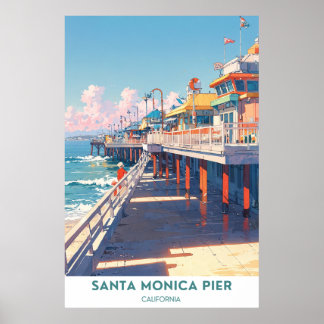 Santa Monica Pier - Kalifornien Attraktionen Poster