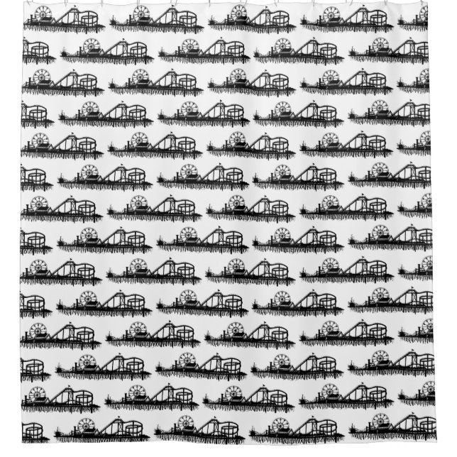 Santa Monica Pier Los Angeles California Beach Duschvorhang (Vorderseite)