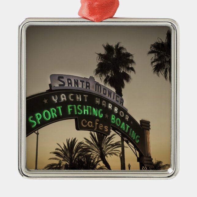 Santa Monica Pier Ornament Aus Metall (Vorne)