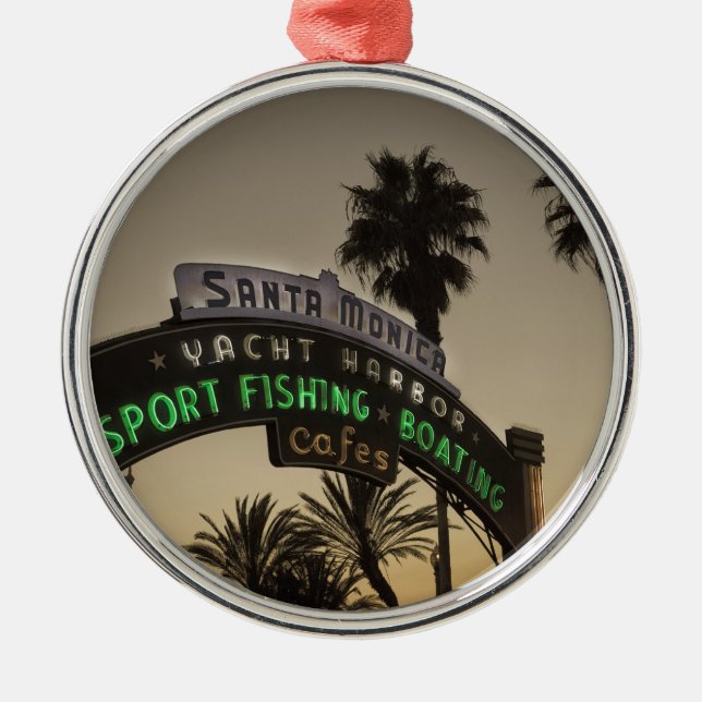 Santa Monica Pier Ornament Aus Metall (Vorne)