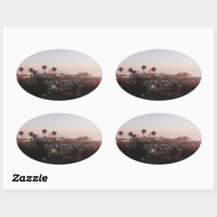 Santa Monica Pier Patch Ovaler Aufkleber