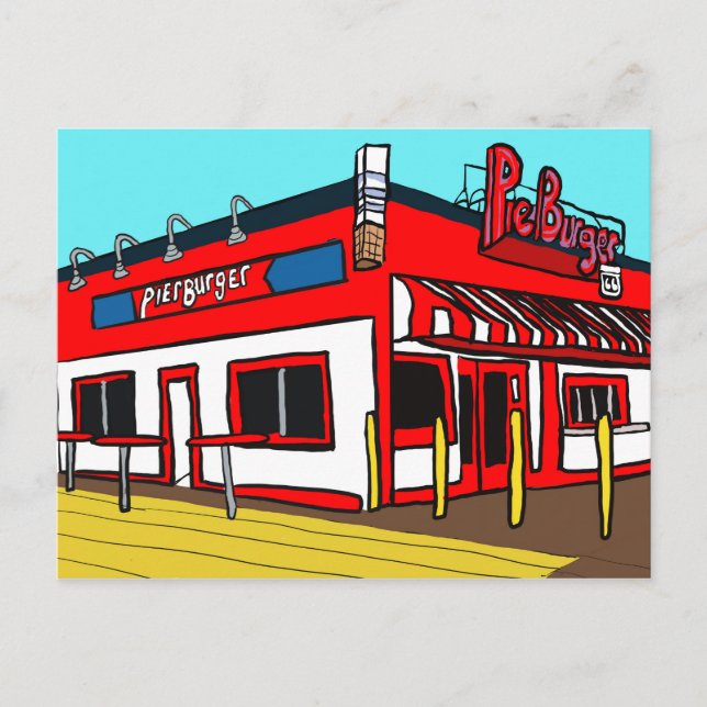 Santa Monica Pier Postkarte (Vorderseite)