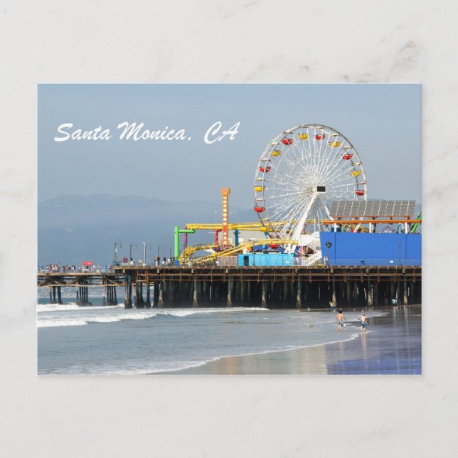 Santa Monica Pier Postkarte (Vorderseite)