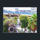 SANTA MONICA PIER Postkarte<br><div class="desc">Eine schöne Festung des Pier Santa Monica. Fotograf Jo-Ann Hayden</div>