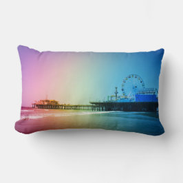 Santa Monica Pier Rainbow Colors Lendenkissen