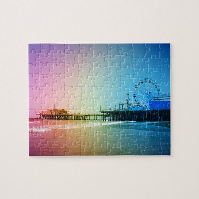 Santa Monica Pier Rainbow Colors Puzzle (Horizontal)