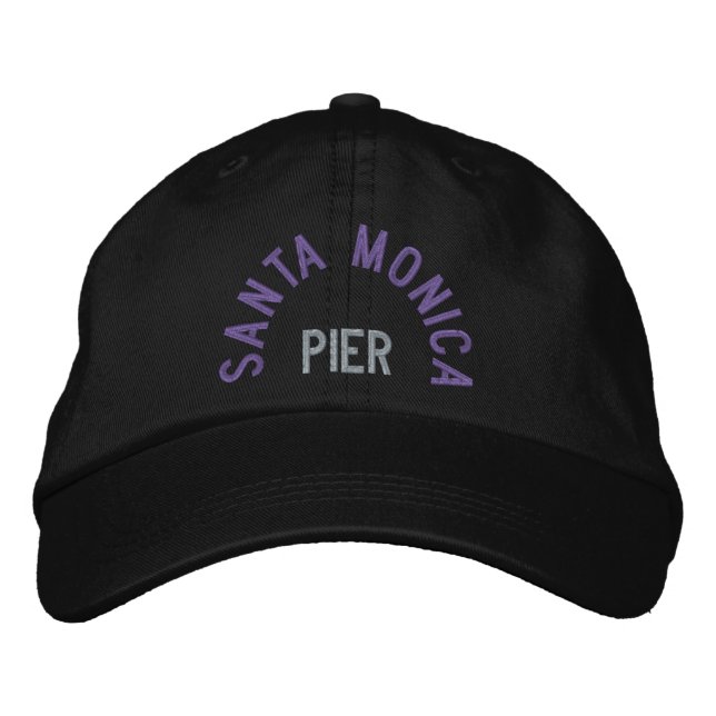 SANTA MONICA PIER-Verstellbare Cap Bestickte Baseballkappe (Vorderseite)
