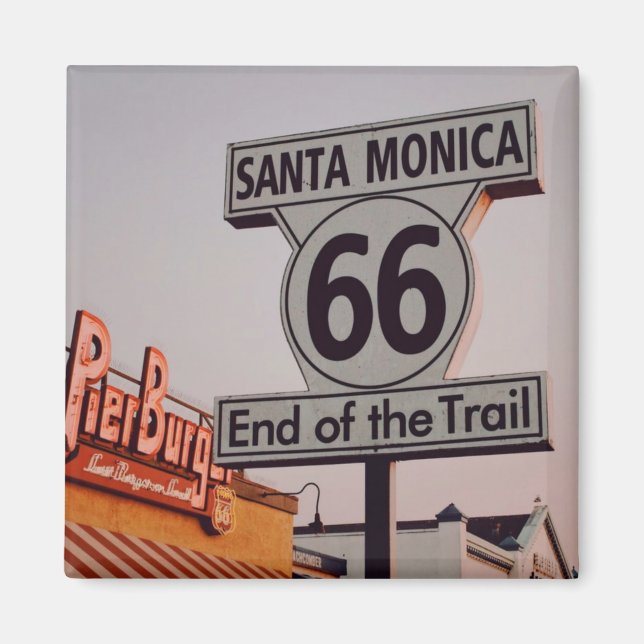 Santa Monica Route 66 Kalifornien Magnet (Vorne)