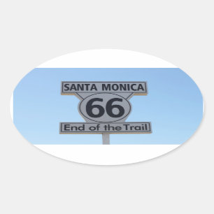 Santa Monica Route 66 Ovaler Aufkleber
