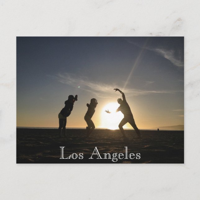 Santa Monica Strand mit Toru Shimoyama Postkarte (Vorderseite)