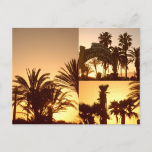 Santa Monica Sunset Collage Postkarte