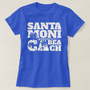 Santa Monica Surfbrett und Palmen ca T-Shirt
