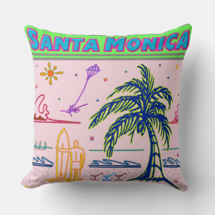 "Santa Monica" Surfer Beach Pillow Kissen