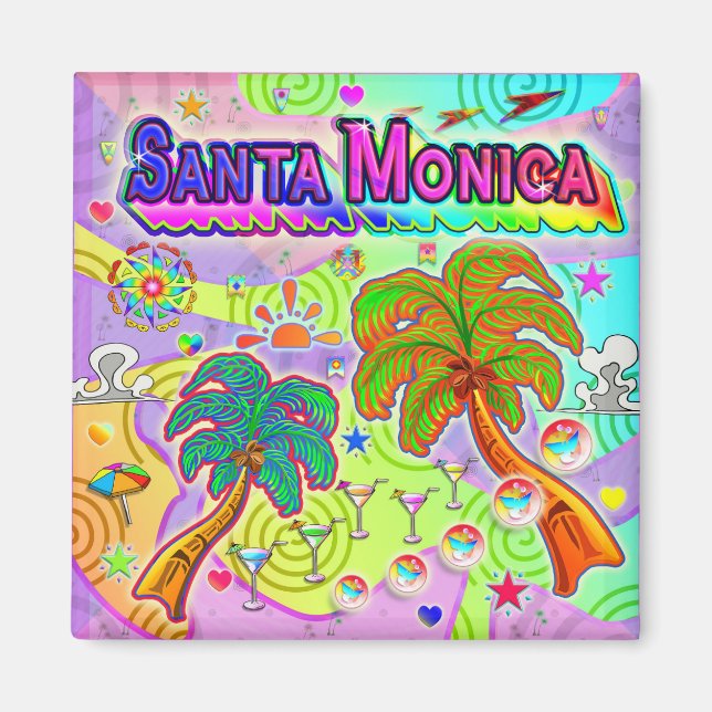 Santa Monica Urlaub Ziel Magnet (Vorne)